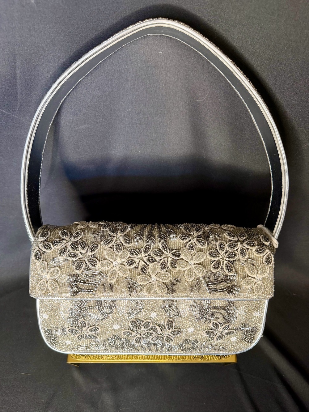 STAUD Silver Garden Party Beaded Tommy Bag - Picture 7 of 12